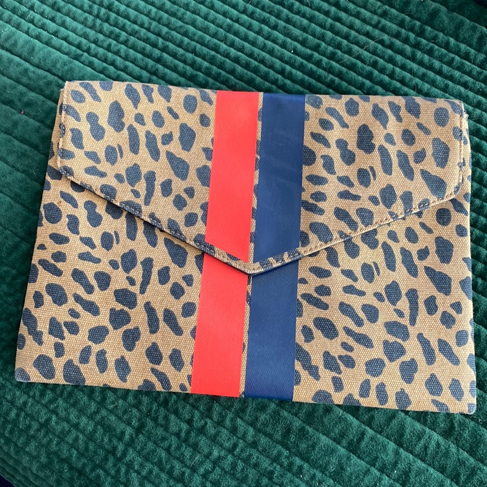 Bellamy Stripe Leopard print clutch